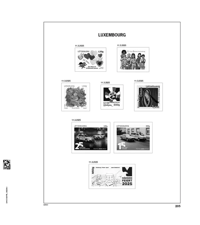 davo-luxe-luxembourg-2025-pages-suppl-ment-album-timbres-170g image 1