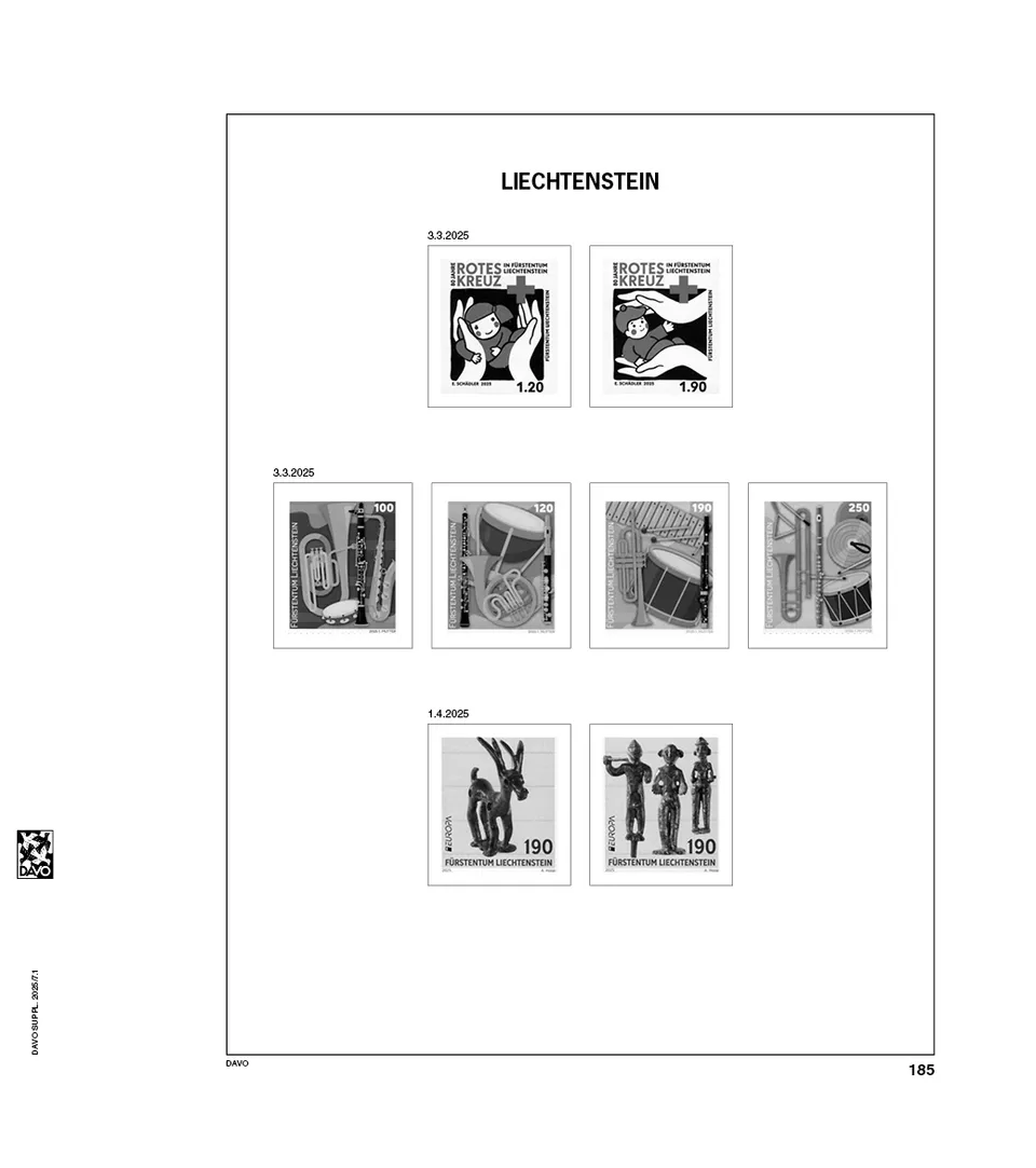 davo-luxe-liechtenstein-2025-feuillets-album-timbres-170g image 1