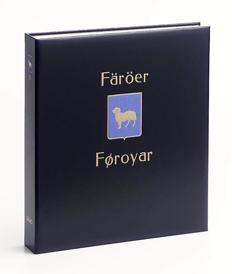 davo-luxe-band-faroer-ii-classeur-timbres-bleu-avec-coffret image 1