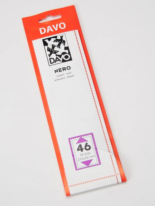 davo-nero-n46-bandes-pour-timbres-noires-215-x-50-mm-18-pi-ces image 1