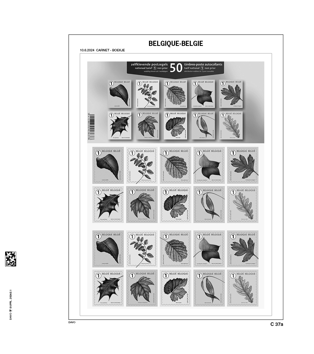 davo-luxe-belgique-carnets-2024-pages-album-timbres-170g image 1