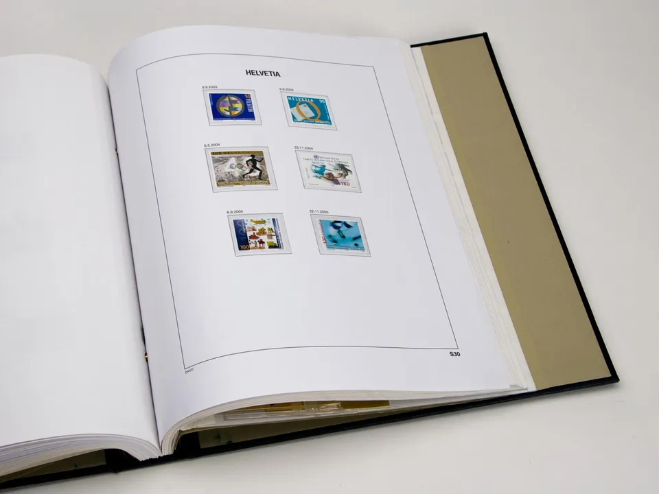 davo-luxe-feuilles-suisse-service-album-timbres-170g-bandes image 1
